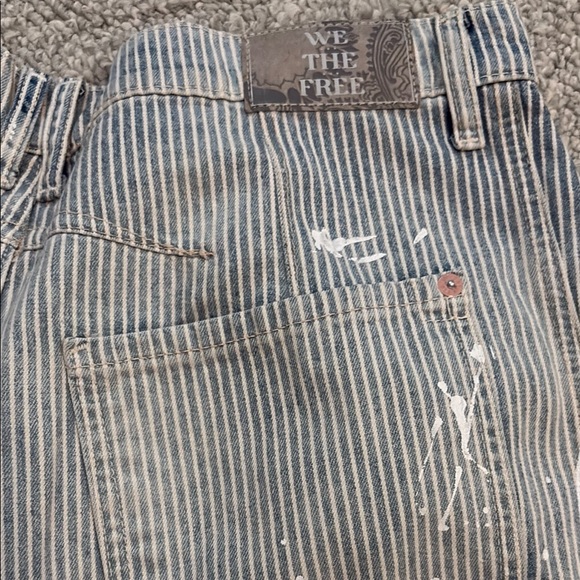 Free People Striped Good Luck Barrel Jeans - Picture 10 of 12